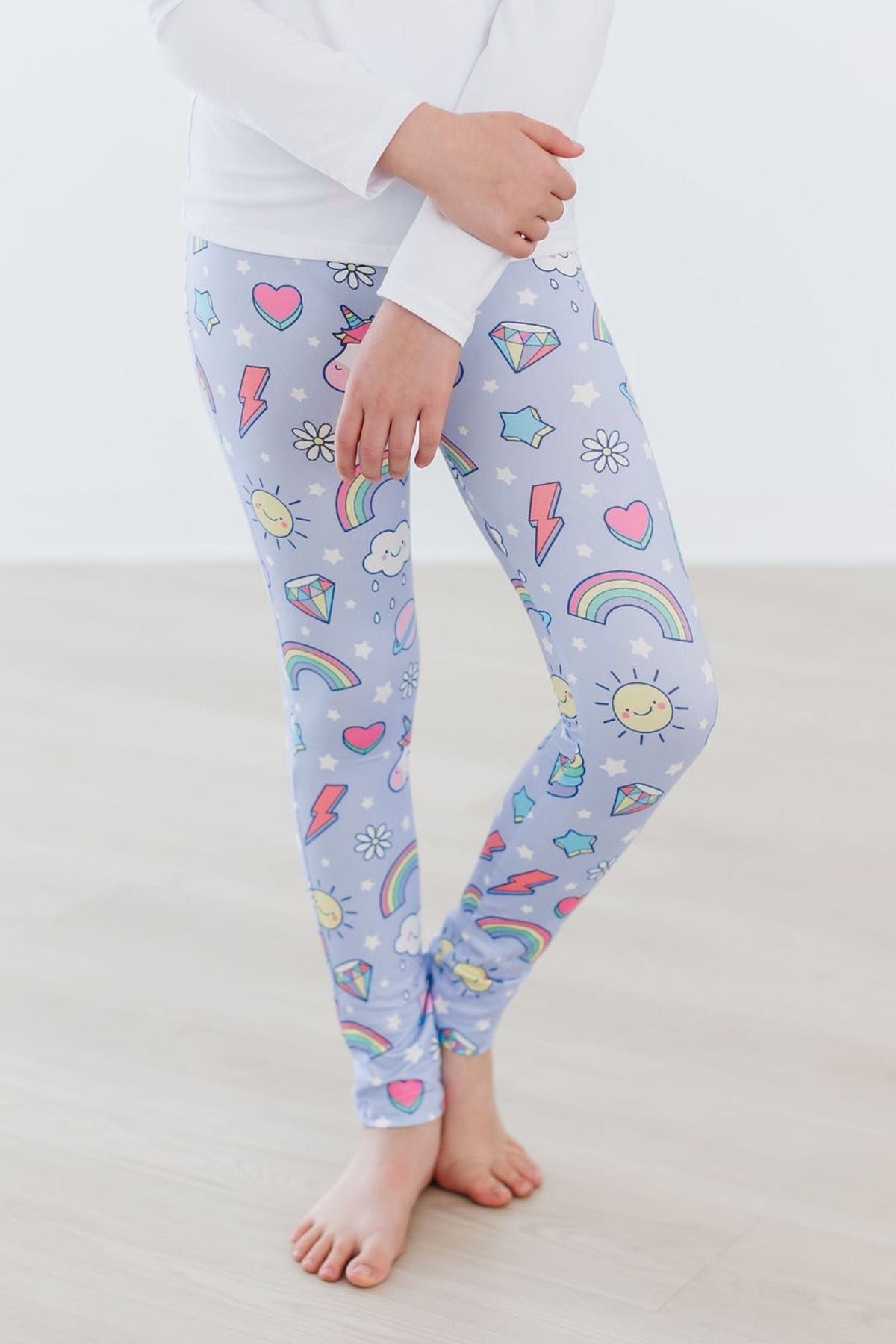 Mila & Rose Galactic Unicorns organic baby leggings.