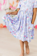Galactic Unicorns Short Sleeve Pocket Twirl Dress for Girls Mila & Rose ® Everetts Place: Online Boutique