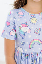 Galactic Unicorns Short Sleeve Pocket Twirl Dress for Girls Mila & Rose ® Everetts Place: Online Boutique