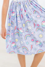 Galactic Unicorns Short Sleeve Pocket Twirl Dress for Girls Mila & Rose ® Everetts Place: Online Boutique