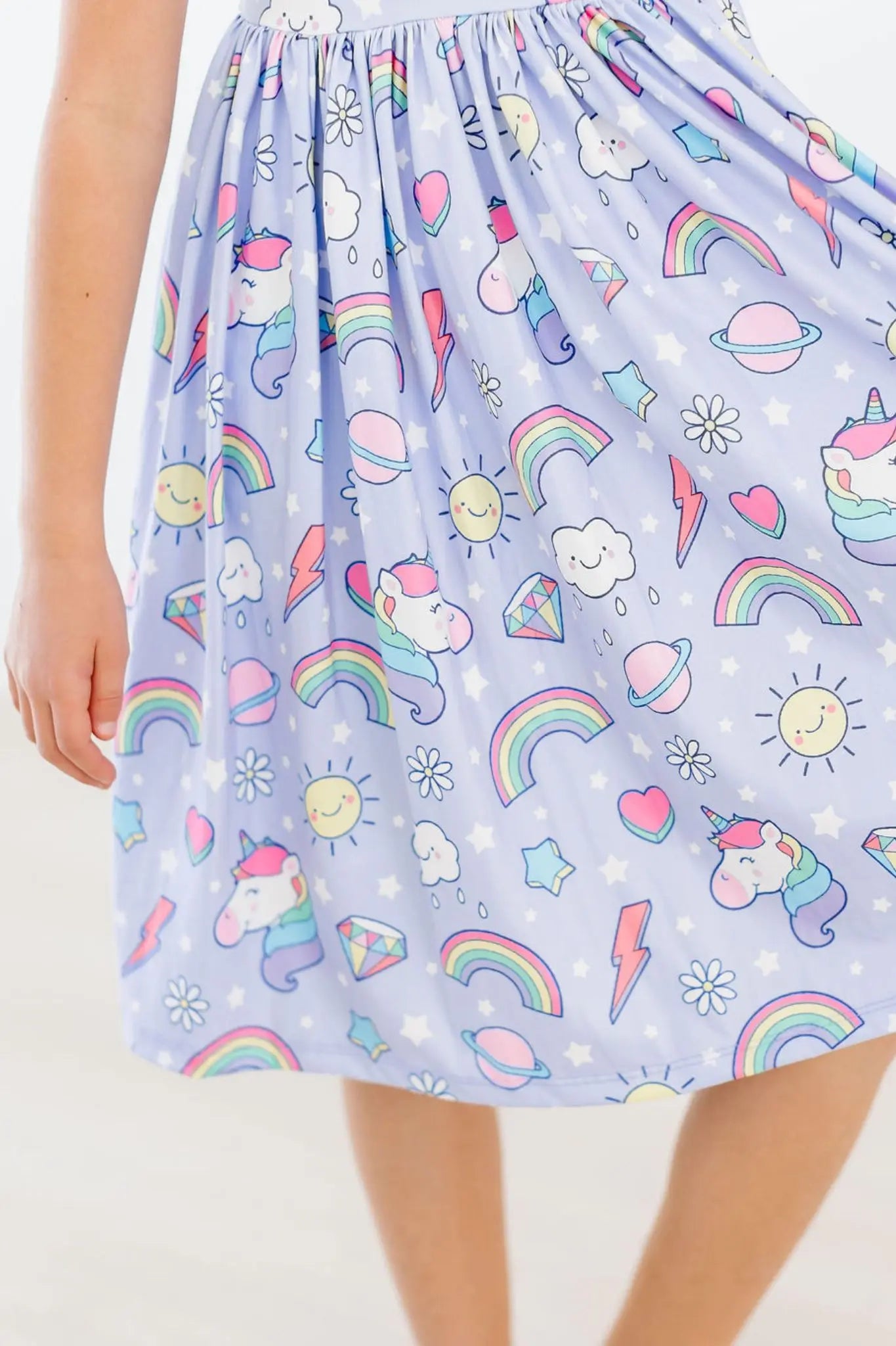 Galactic Unicorns Short Sleeve Pocket Twirl Dress for Girls Mila & Rose ® Everetts Place: Online Boutique