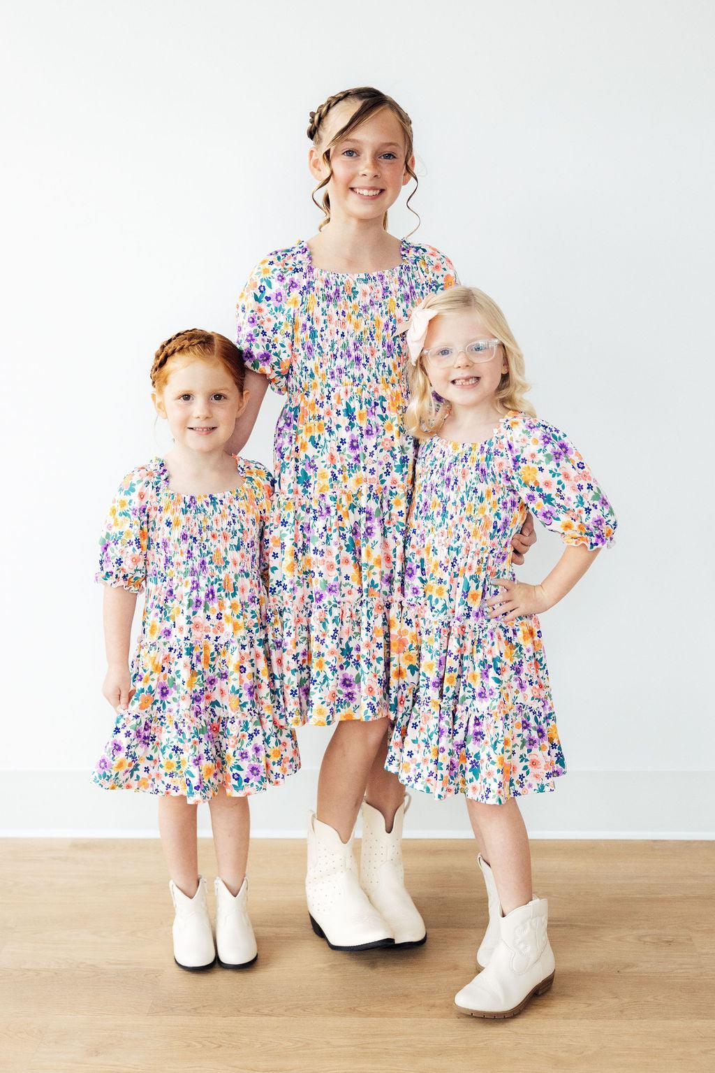 Garden Groove Smocked Ruffle Dress Girls Mila Rose Mila & Rose ® Everetts Place: Online Boutique