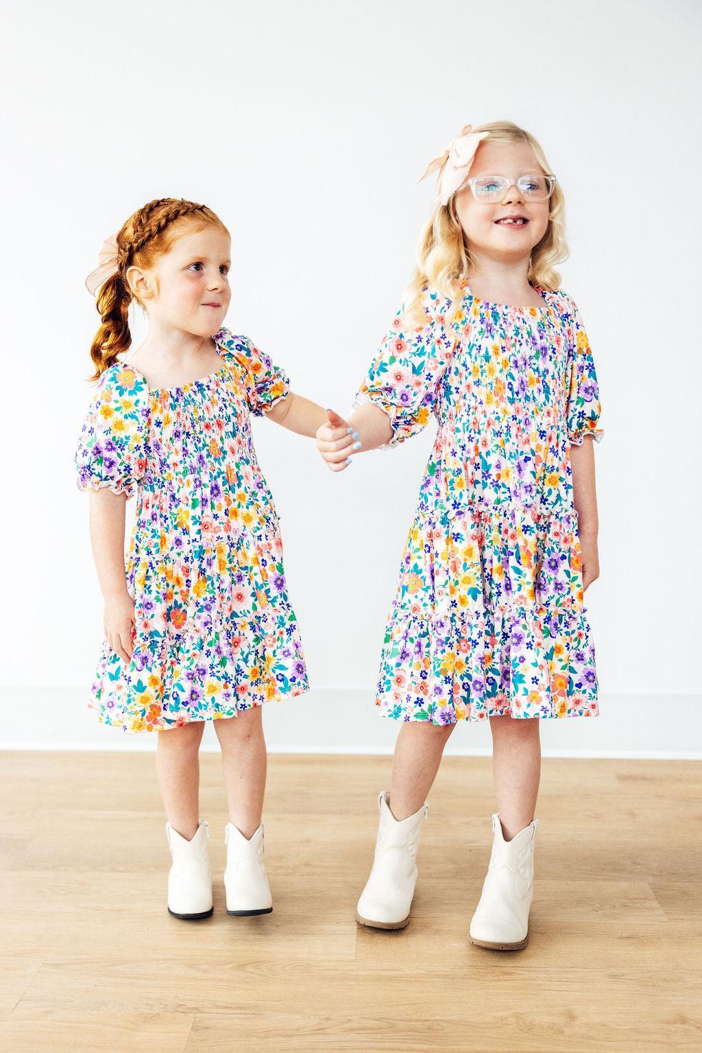 Garden Groove Smocked Ruffle Dress Girls Mila Rose Mila & Rose ® Everetts Place: Online Boutique