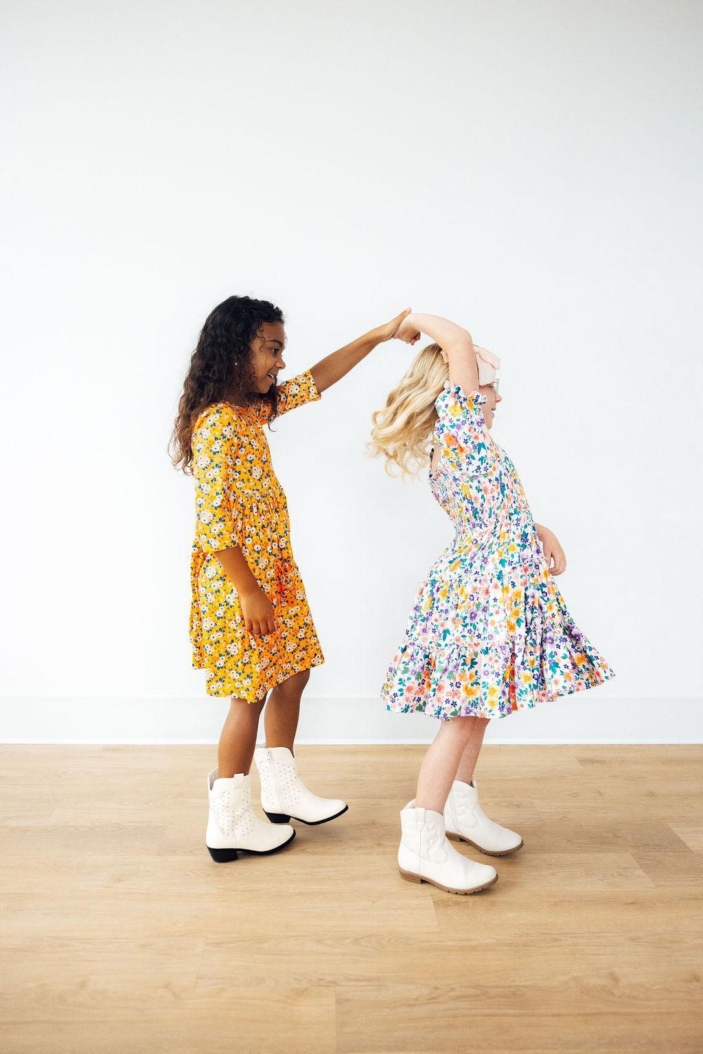 Garden Groove Smocked Ruffle Dress Girls Mila Rose Mila & Rose ® Everetts Place: Online Boutique