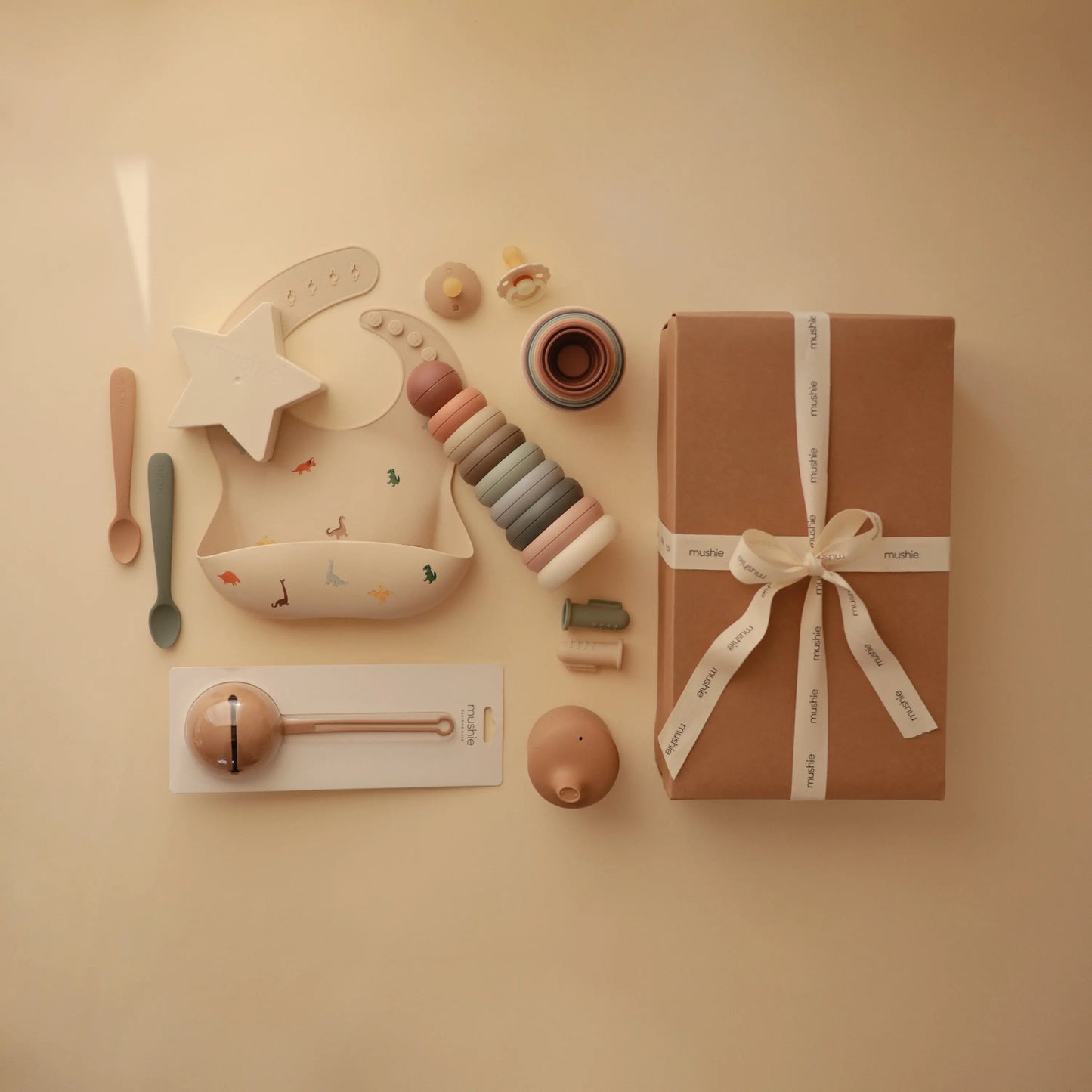 Mushie Jumbo Favorites Gift Set with Best Sellers and Essential Toys Mushie