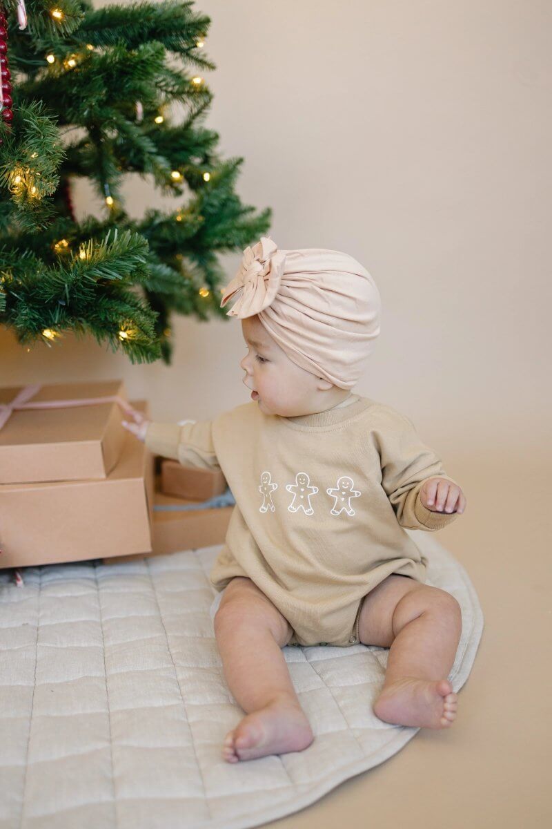 Little Joy Co. Gingerbread Christmas Sweatshirt Romper - Everetts Place Boutique - 