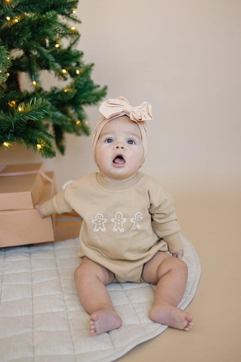 Gingerbread Christmas Sweatshirt Romper Little Joy Co. Everetts Place Boutique
