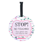 Three Little Tots Girl Arrows Stop No Touching Newborn Baby Car Seat Sign Tag - 