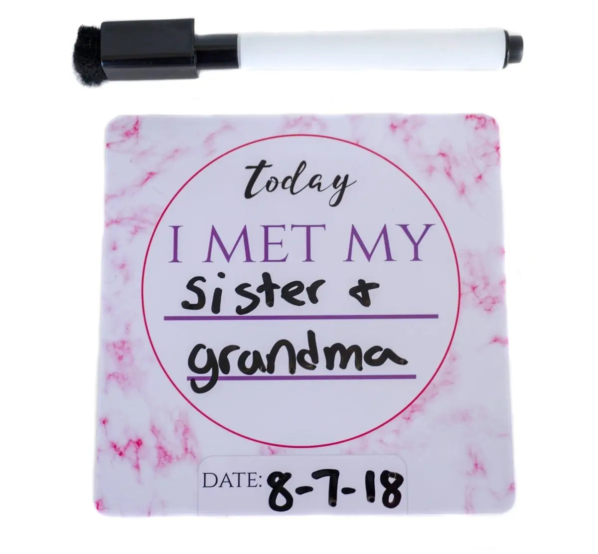 Three Little Tots Girl Plastic NICU Milestone Cards w/ Marker - 