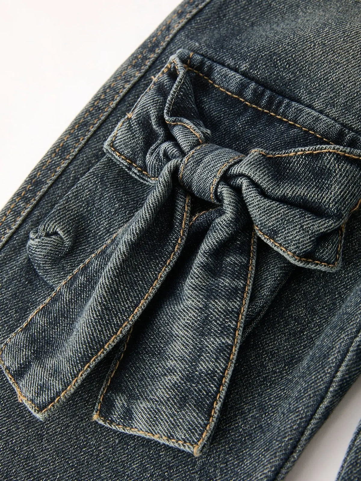 Rylee Faith Designs Girls Bow Stretch Wide - Leg Jeans - 