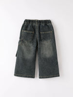 Rylee Faith Designs Girls Bow Stretch Wide - Leg Jeans - 