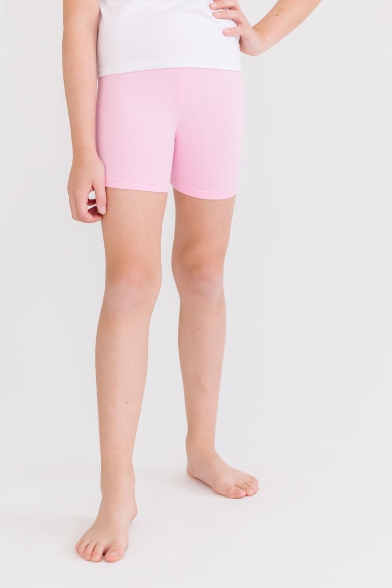 Mila & Rose ® Girls Bubblegum Pink Twirl Shorts High Waisted Layering - Everetts Place Boutique - 