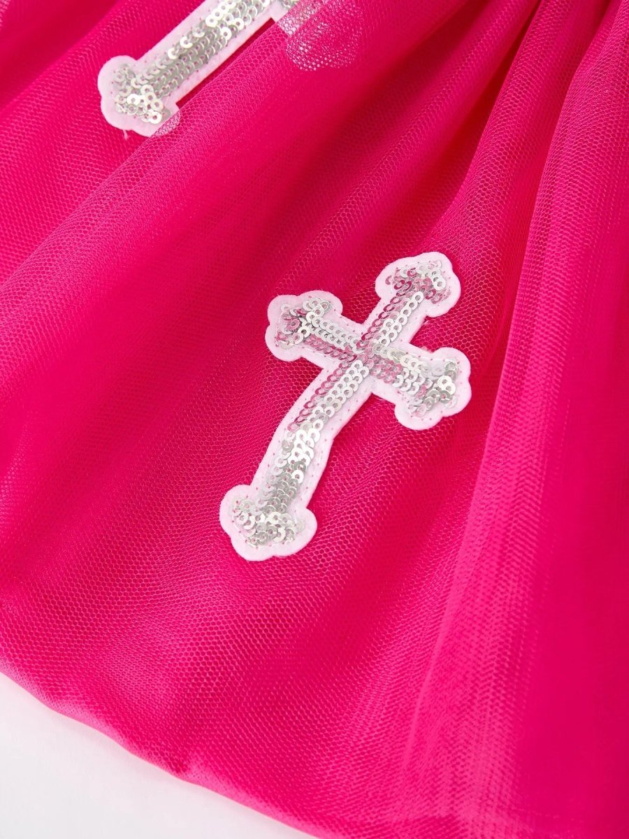 Girls Christian Outfit Long Sleeve Faith Top Pink Skirt Rylee Faith Designs Everetts Place Boutique