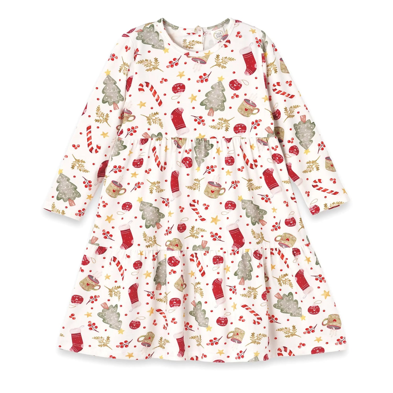 Tesa Babe Girls Christmas Dress Bamboo Holiday Tiered Twirl Noel - Apparel & Accessories > Clothing > Baby & Toddler Clothing > Baby & Toddler Dresses Baby Girl Clothes
