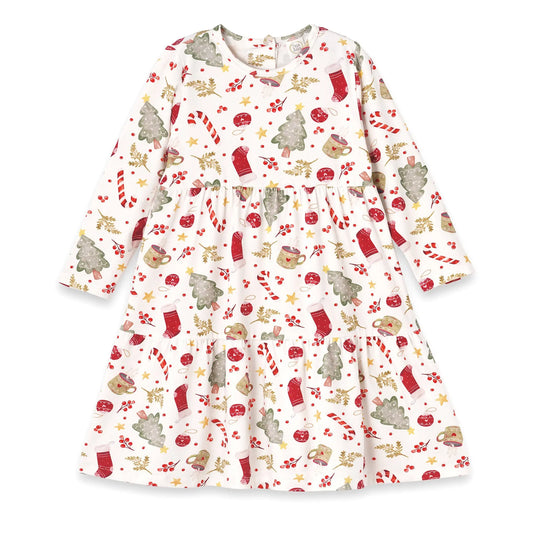 Girls Christmas Dress Bamboo Holiday Tiered Twirl Noel Tesa Babe Everetts Place: Online Boutique 46.00