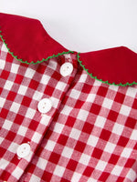 Girls Christmas Dress Red Plaid With Tree Bow Accents Rylee Faith Designs Everetts Place Boutique