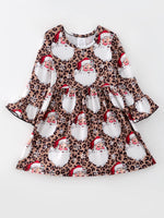 Rylee Faith Designs Girls Christmas Dress Set With Santa Print 2 Piece Outfit - Apparel & Accessories > Clothing > Baby & Toddler Clothing > Baby & Toddler Dresses Dress