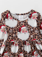 Rylee Faith Designs Girls Christmas Dress Set With Santa Print 2 Piece Outfit - Apparel & Accessories > Clothing > Baby & Toddler Clothing > Baby & Toddler Dresses Dress