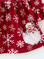 Rylee Faith Designs Girls Christmas Dress Set With Santa Print 2 Piece Outfit - Apparel & Accessories > Clothing > Baby & Toddler Clothing > Baby & Toddler Dresses Dress