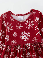 Rylee Faith Designs Girls Christmas Dress Set With Santa Print 2 Piece Outfit - Apparel & Accessories > Clothing > Baby & Toddler Clothing > Baby & Toddler Dresses Dress