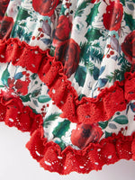 Rylee Faith Designs Girls Christmas Floral Print Long Sleeve Dress - Apparel & Accessories > Clothing > Dresses Dress