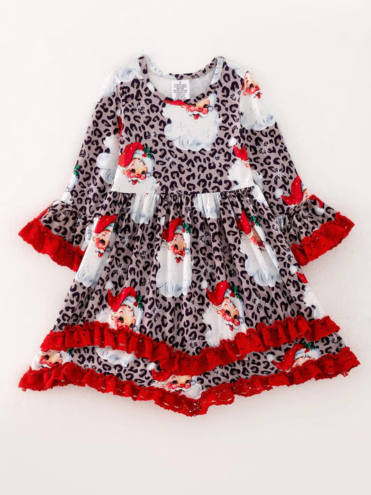 Girls Christmas Print Long Sleeve Dress for Holiday Season Rylee Faith Designs Everetts Place: Online Boutique