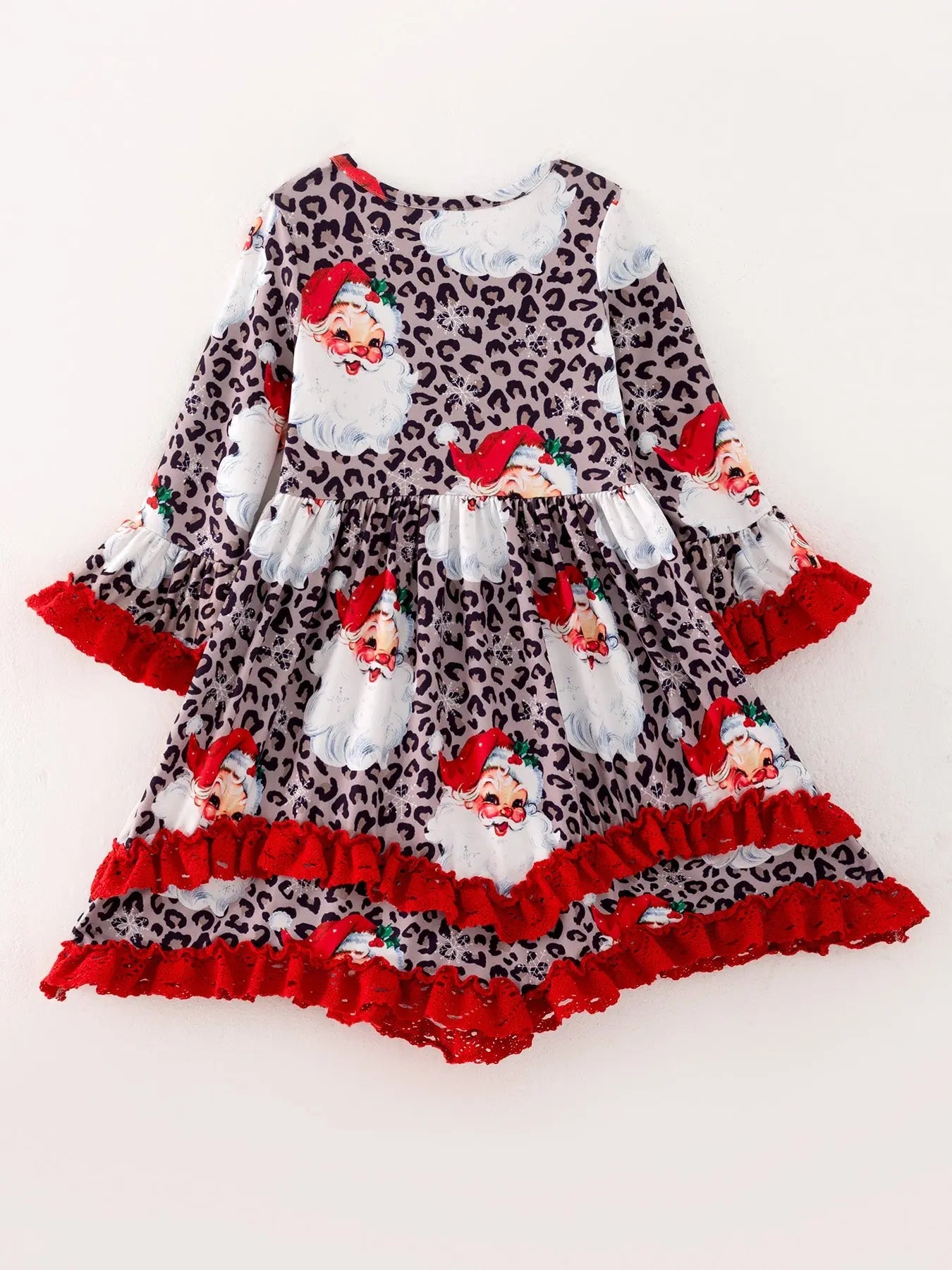 Girls Christmas Print Long Sleeve Dress for Holiday Season Rylee Faith Designs Everetts Place: Online Boutique