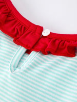 Rylee Faith Designs Girls Christmas Santa Candy Cane Embroidery Striped Set - Everetts Place Boutique - 