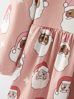 Rylee Faith Designs Girls Christmas Santa Print Stripe Dress Two Piece Set - Apparel & Accessories > Clothing > Dresses Dress