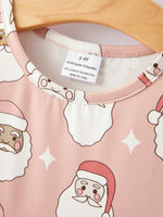 Rylee Faith Designs Girls Christmas Santa Print Stripe Dress Two Piece Set - Apparel & Accessories > Clothing > Dresses Dress
