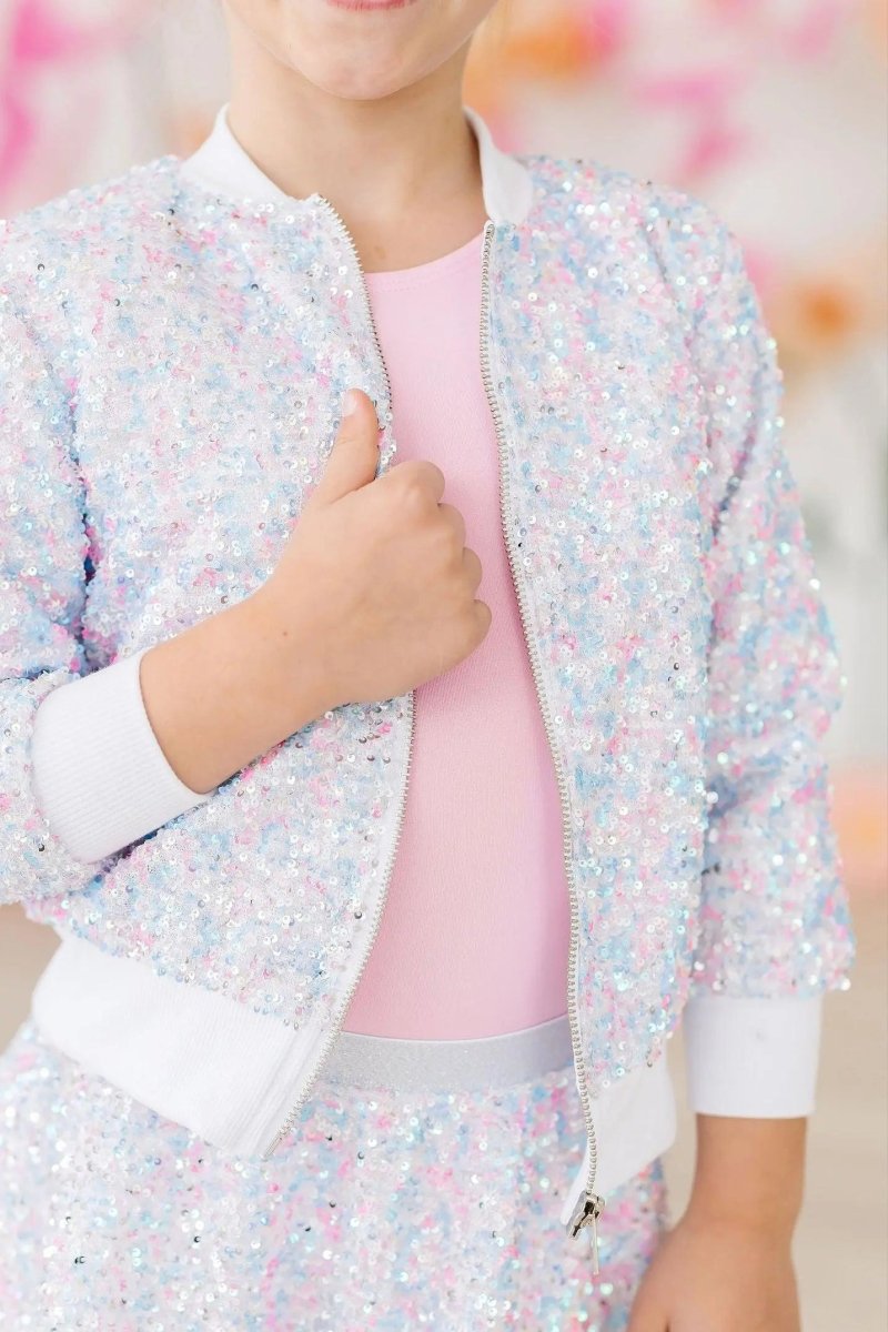 Mila & Rose ® Girls Cotton Candy Sequin Jacket Sparkle For Occasions - Everetts Place Boutique - 