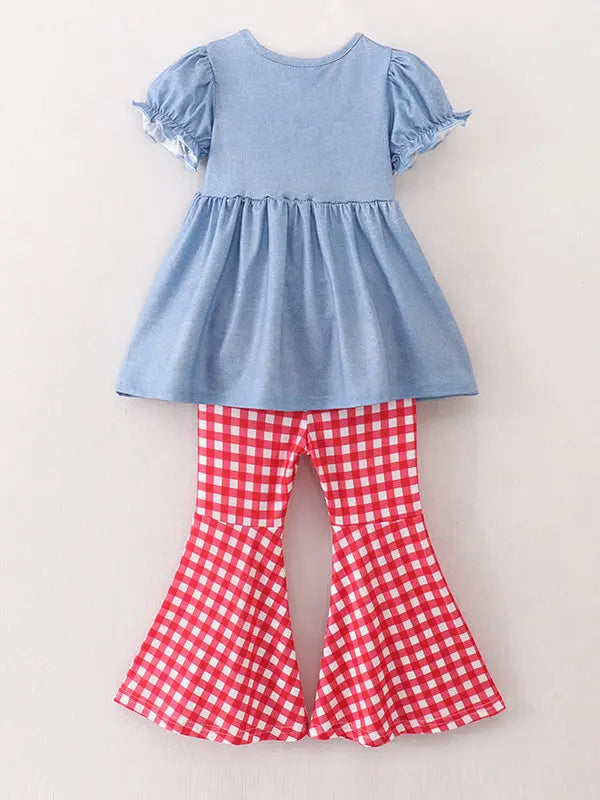 Girls Farm Animals Bell Bottoms Outfit for Playtime and Everyday Wear Rylee Faith Designs Everetts Place: Online Boutique