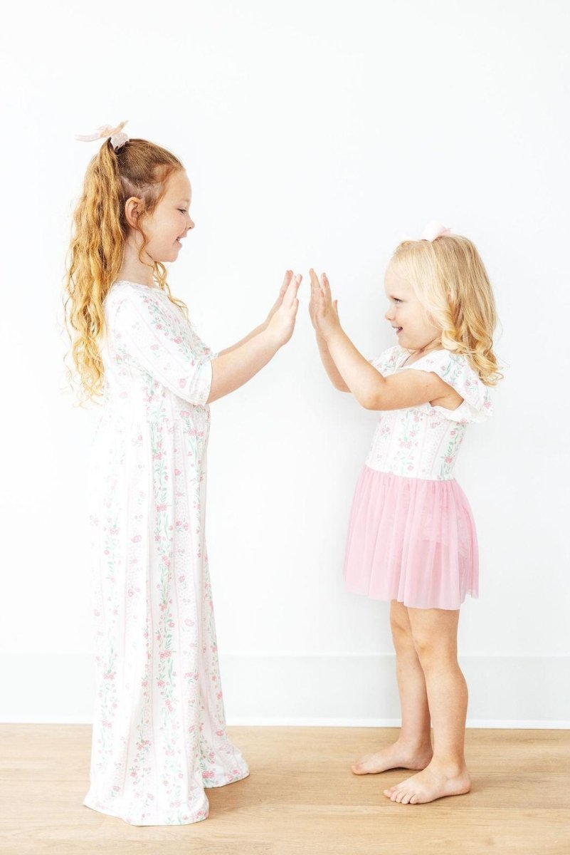 Mila & Rose ® Girls Floral Wide Leg Jumpsuit With Fancy Floral Print - Everetts Place Boutique - 