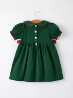 Girls Holiday Outfit Santa Bow Green Christmas Dress Rylee Faith Designs Everetts Place Boutique