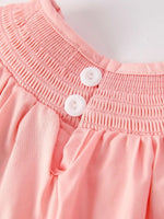 Rylee Faith Designs Girls Horse Smocking Embroidered Coral Dress - 