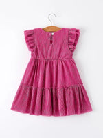 Girls Pink Bow Print Short Sleeve Dress Rylee Faith Rylee Faith Designs Everetts Place Boutique
