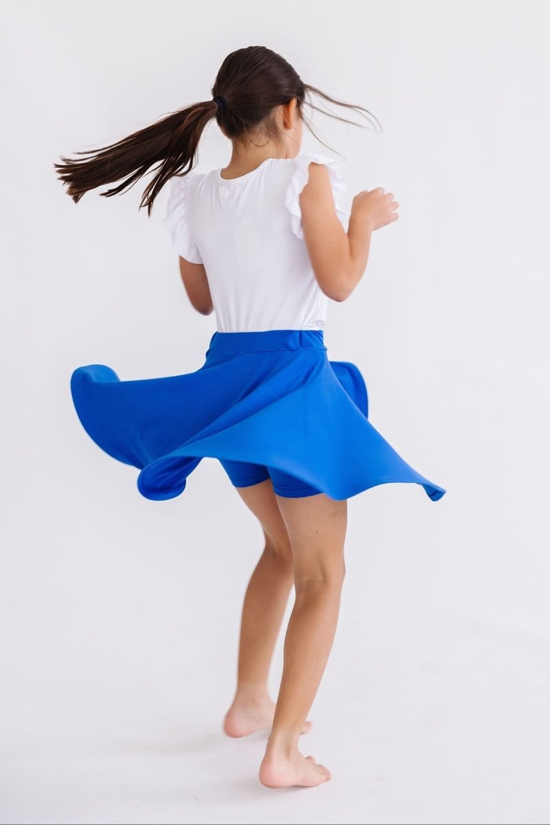 Mila & Rose ® Girls Royal Blue Twirl Skort With Attached Shorts For Play - Everetts Place Boutique - 