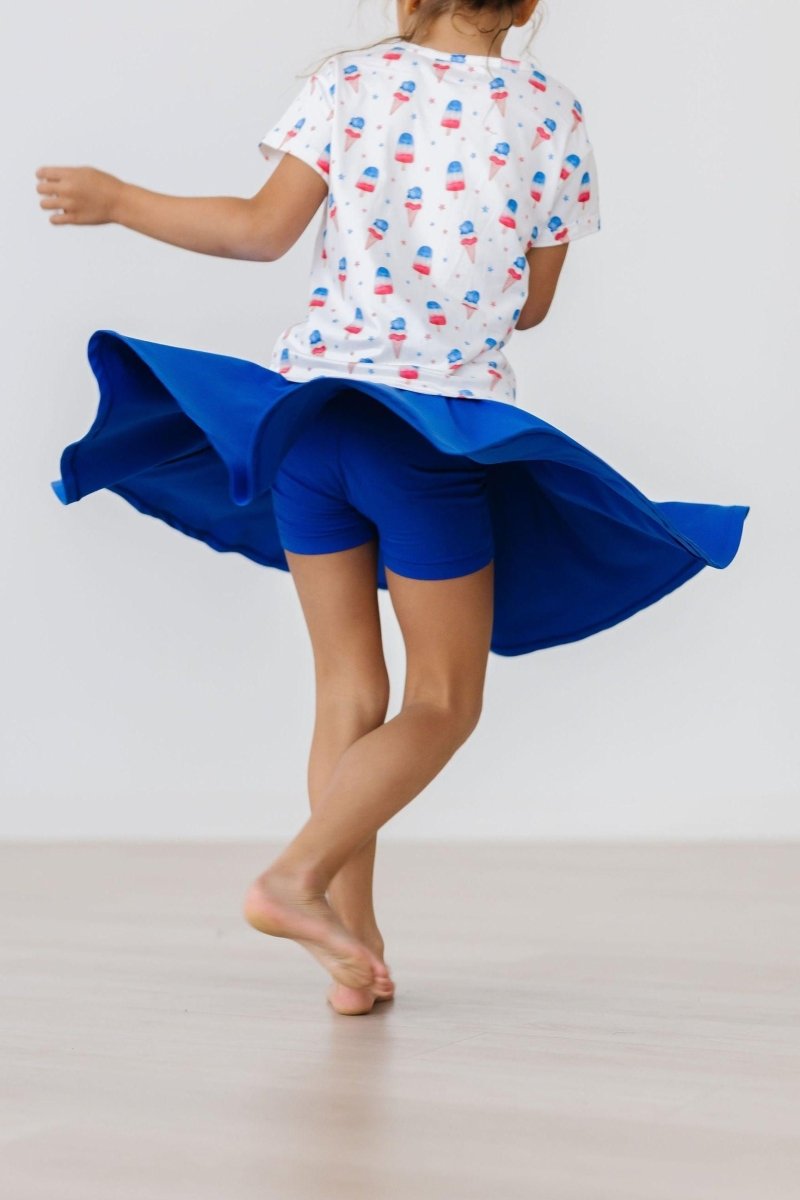 Mila & Rose ® Girls Royal Blue Twirl Skort With Attached Shorts For Play - Everetts Place Boutique - 