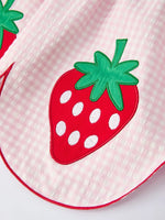 Rylee Faith Designs Girls' Plaid Smocked Strawberry Applique Dress - 