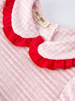 Rylee Faith Designs Girls' Plaid Smocked Strawberry Applique Shorts Set - 