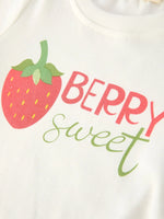 Rylee Faith Designs Girls' Spring Short - sleeved "Berry Sweet" Printed Top and Skirt Set - 