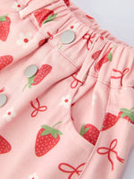 Rylee Faith Designs Girls' Spring Short - sleeved "Berry Sweet" Printed Top and Skirt Set - 