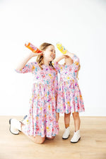 Mila & Rose ® Girly Pop 3 4 Sleeve Twirl Dress With Pocket Circle Skirt - Everetts Place Boutique - 