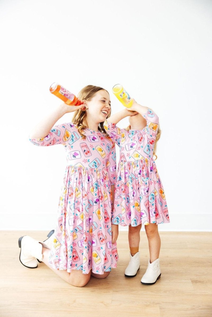 Mila & Rose ® Girly Pop 3 4 Sleeve Twirl Dress With Pocket Circle Skirt - Everetts Place Boutique - 