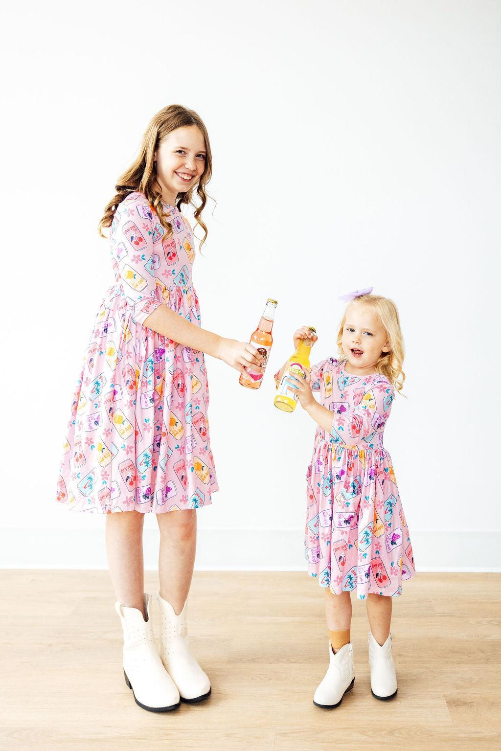 Mila & Rose Girly Pop 3/4 sleeve pocket twirl dress