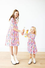 Mila & Rose Girly Pop 3/4 sleeve pocket twirl dress