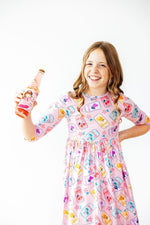 Soft Mila & Rose Girly Pop 3/4 sleeve pocket twirl dress.
