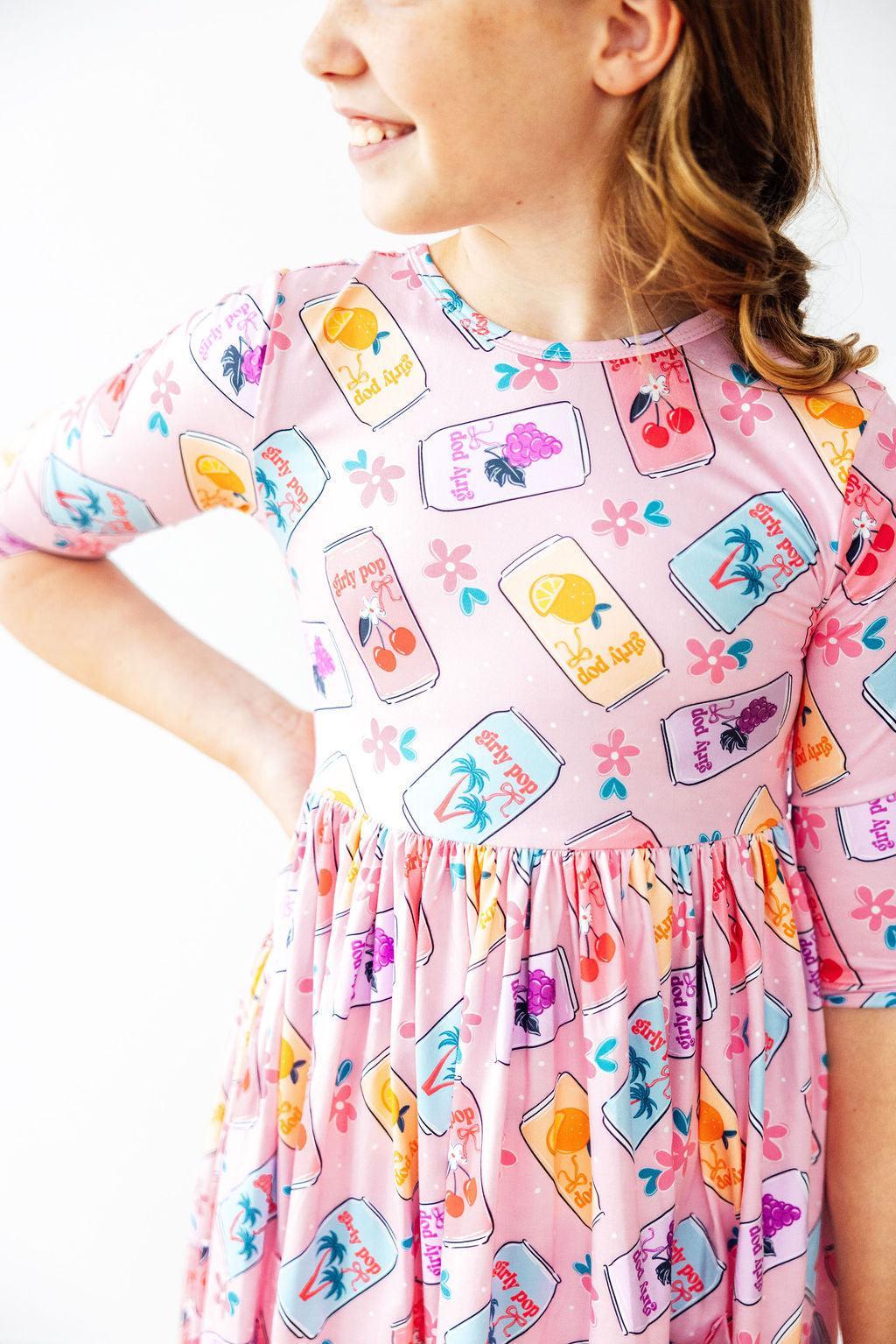 Mila & Rose Girly Pop 3/4 sleeve pocket twirl dress.