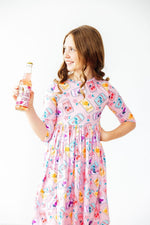 Mila & Rose Girly Pop girls' 3/4 sleeve pocket twirl dress.
