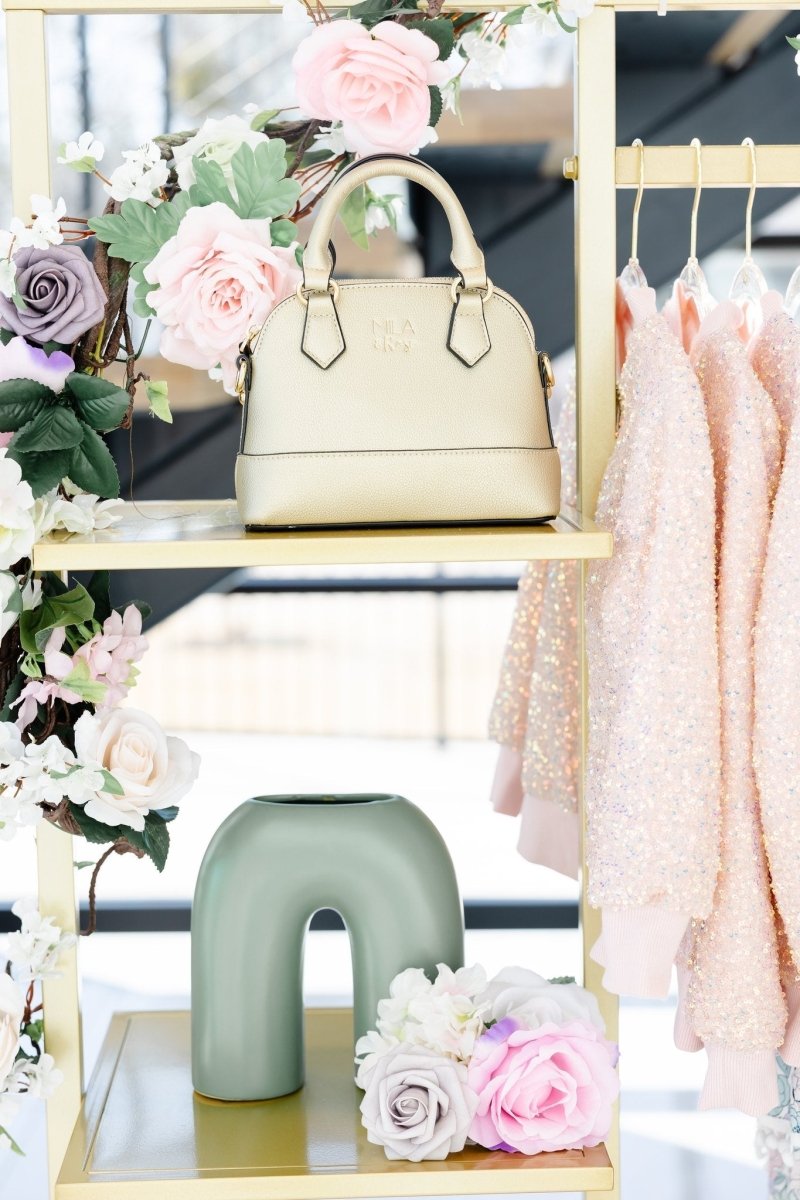 Mila & Rose ® Gold Metallic Girls Crossbody Purse Vegan PU Leather - Everetts Place Boutique - 